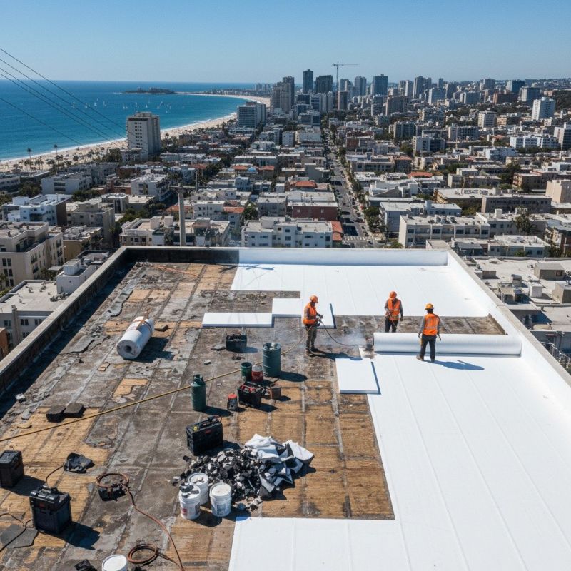 Single Ply Roof Installation detail