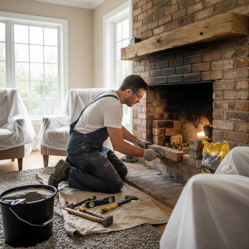 Brick Fireplace Installation